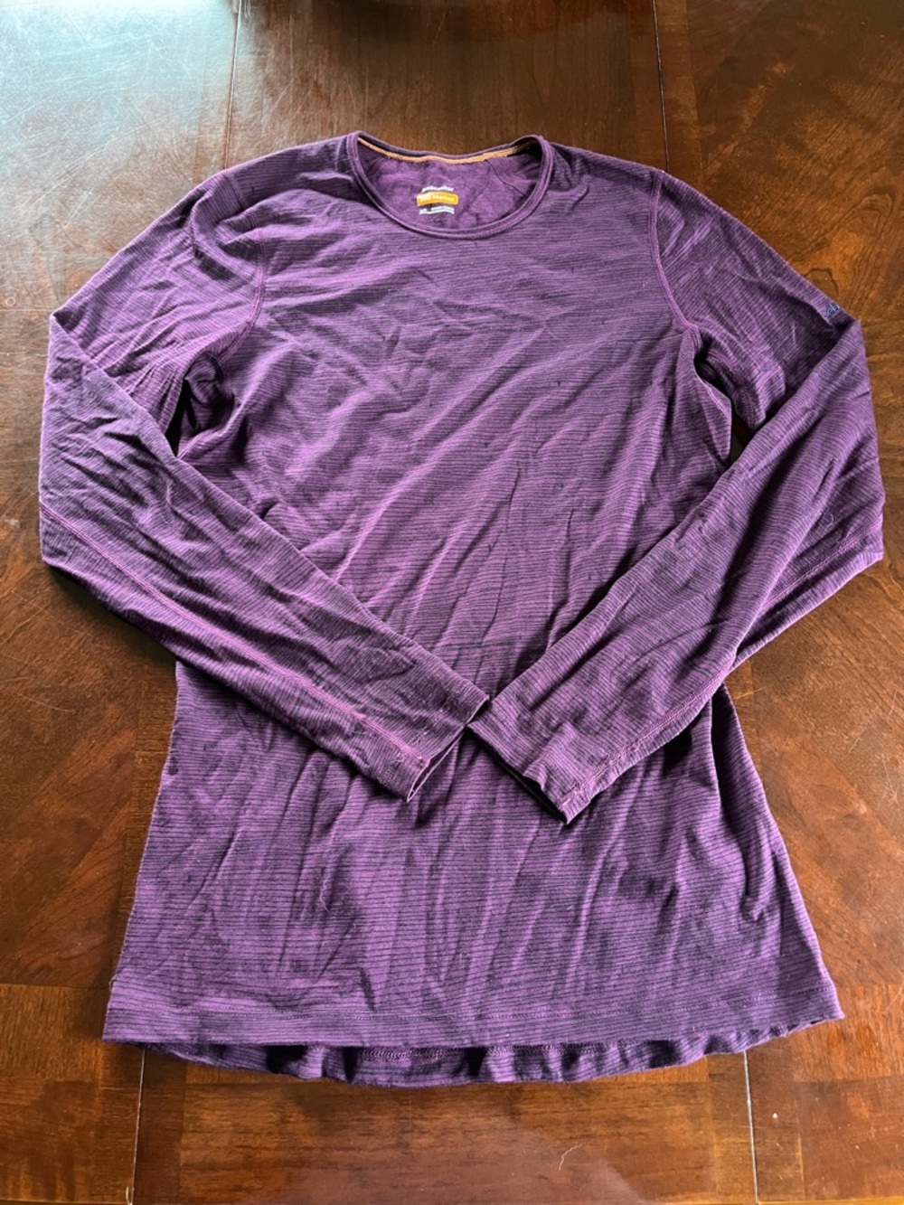Icebreaker 200 Merino Purple Striped Dotted 100% Wool Baselayer Shirt Large